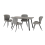 Seconique Quebec Dining Set Concrete Effect Wave Edge with 4 Grey Faux Leather Chairs 1