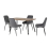 Seconique Quebec Straight Edge Dining Set Medium Oak Effect with Grey Velvet Chairs 1