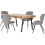 Seconique Treviso Light Oak Effect and Black Dining Set with Grey PU Quebec Chairs 1