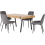 Seconique Treviso Light Oak Effect and Black Dining Set with Grey Velvet Avery Chairs 1