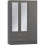 Seconique Nevada Mirrored Wardrobe 3 Door 2 Drawer  Grey 3D Effect 1