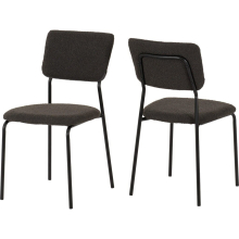 Sheldon Chairs Set of 4 in Grey Boucle Fabric