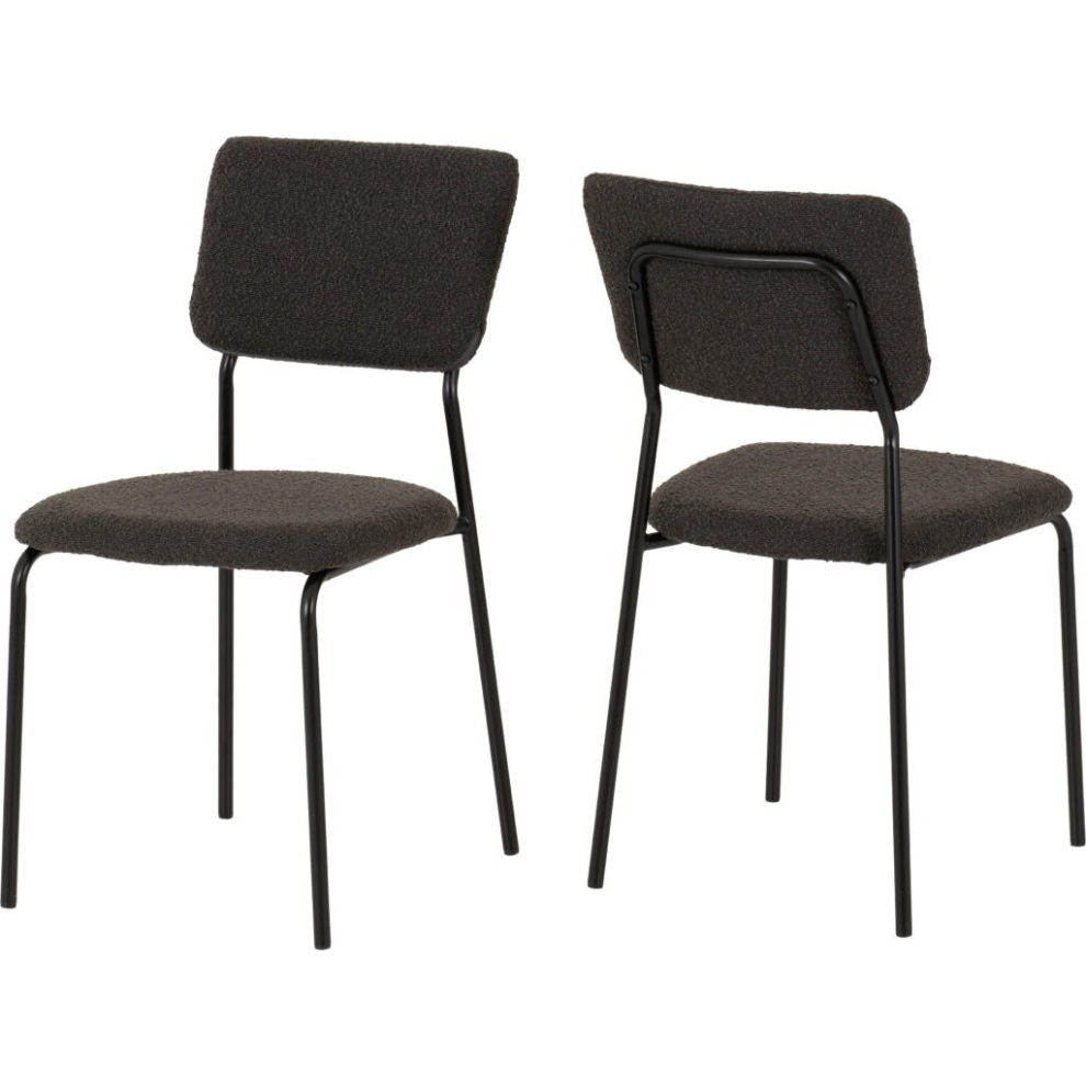 Sheldon Chairs Set of 4 in Grey Boucle Fabric