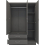 Seconique Nevada Mirrored Wardrobe 3 Door 2 Drawer  Grey 3D Effect 2