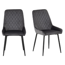 Avery LUXE Grey Velvet Dining Chair x2 Velvet Fabric Priced per Pair