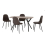 Seconique Athens Rectangular Dining Set Table and 4 Chairs in Medium Oak Effect and Black 1