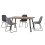 Seconique Quebec Straight Edge Dining Set Medium Oak Effect with Grey Lukas Chairs 1