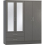 Seconique Nevada 4 Door 2 Drawer Mirrored Wardrobe in 3D Effect Grey Finish 2