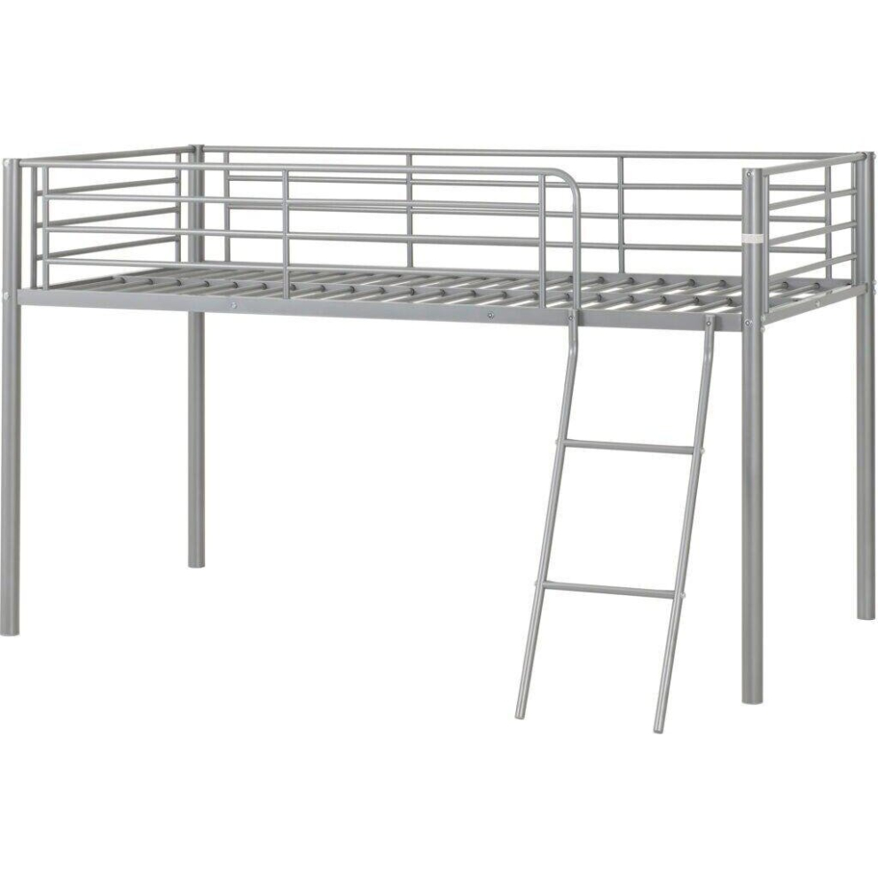 Seconique Kora Mid Sleeper Metal Bed Frame In Finish Fits 3Ft Single Mattress Silver