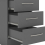 Seconique Nevada Bedside 3 Drawer 3D Effect Grey 4