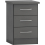 Seconique Nevada Bedside 3 Drawer 3D Effect Grey 1