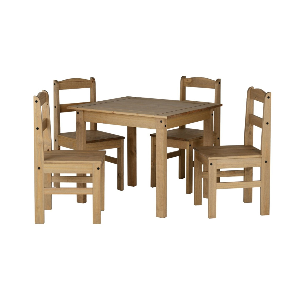 Panama 4 Seat Dining Set in Waxed Pine