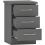 Seconique Nevada Bedside 3 Drawer 3D Effect Grey 3