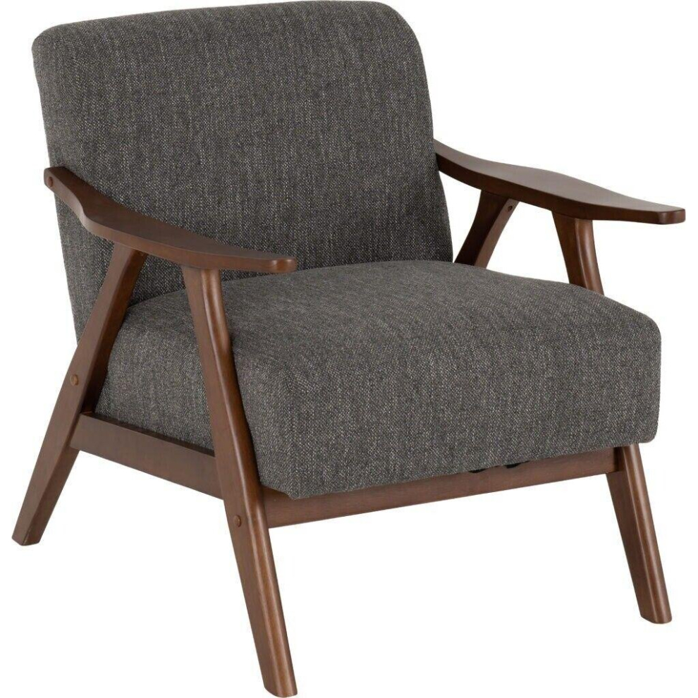 Kendra Accent Chair in Grey Fabric with Wooden Frame