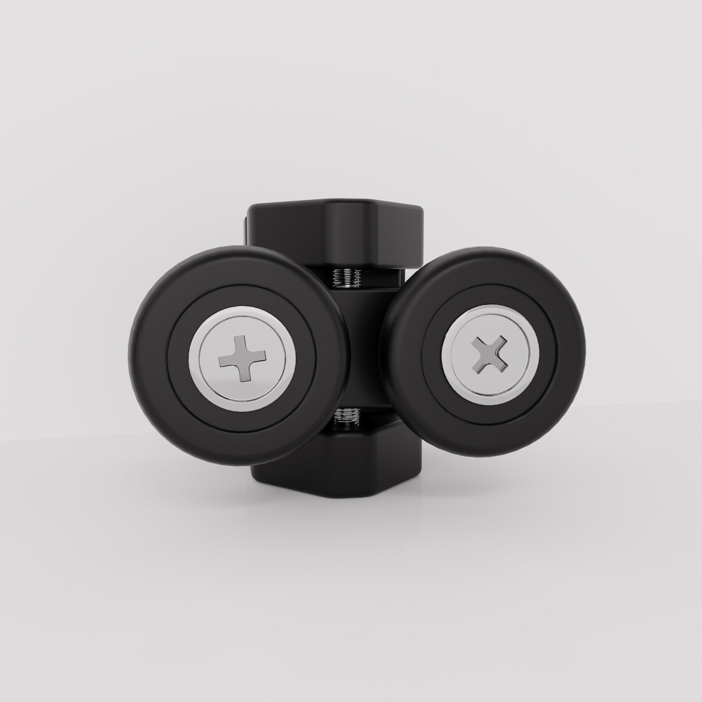 4 Shower Door Wheels 22mm Shower Door Black Twin upper and bottom Roll Runners