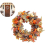 Artificial Fall Wreath With Pumpkin Bell And Berries For Halloween 3