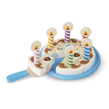 Melissa & Doug 10511 Wooden Birthday Cake | Pretend Play | Play Food | 3+ | Gift for Boy or Girl, 33 x 23 x 4 cm
