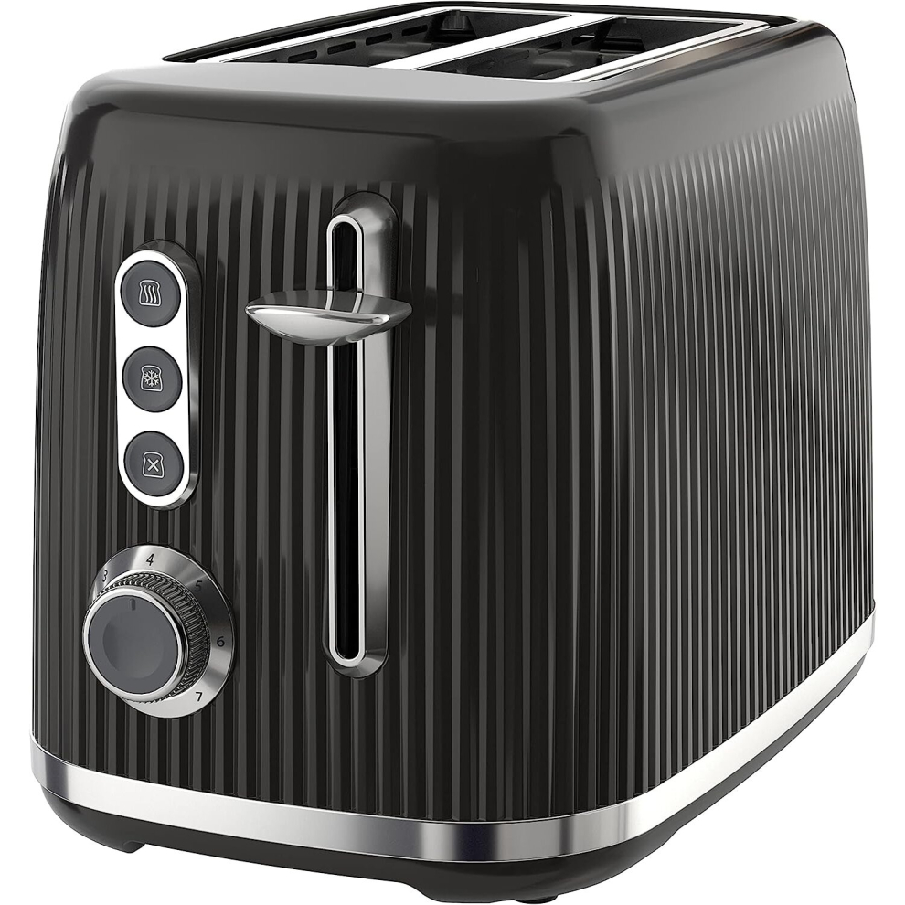 Breville Bold Black 2 Slice Toaster with High Lift and Wide Slots  Black and Silver Chrome [VTR001]