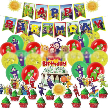 Teletubbies Theme Birthday Decoration Party Supplies Includes Happy Birthday Banner Balloons Cupcake Toppers Cake Topper For Boys And Girls Kids Fans