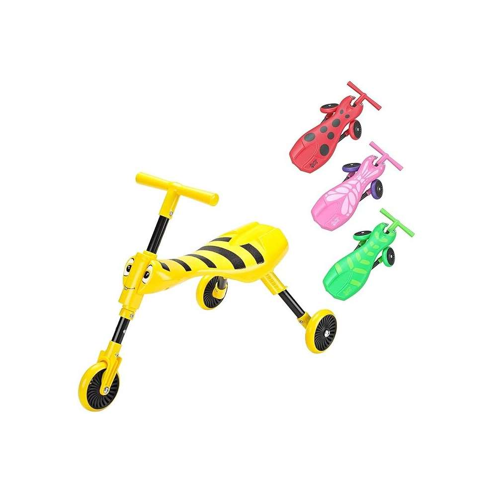 Scuttlebug 3Wheel Foldable Ride On Tricycle1+ Year Bumblebee Trike Antennae Handlebar Develop Toddler Motor No Surface Scratches W33cm xD60cm xH43cm