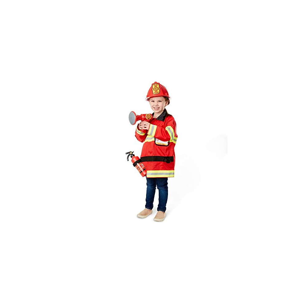 Melissa & Doug Fire Chief Role Play Costume Set | Fireman Sam Pretend Play | Halloween Costumes | Kids Fireman Costume | 3+ | Gift for Boy or Girl