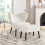 Living And Home Teddy Bear Fur Tufted Accent Chair with Footstool 1