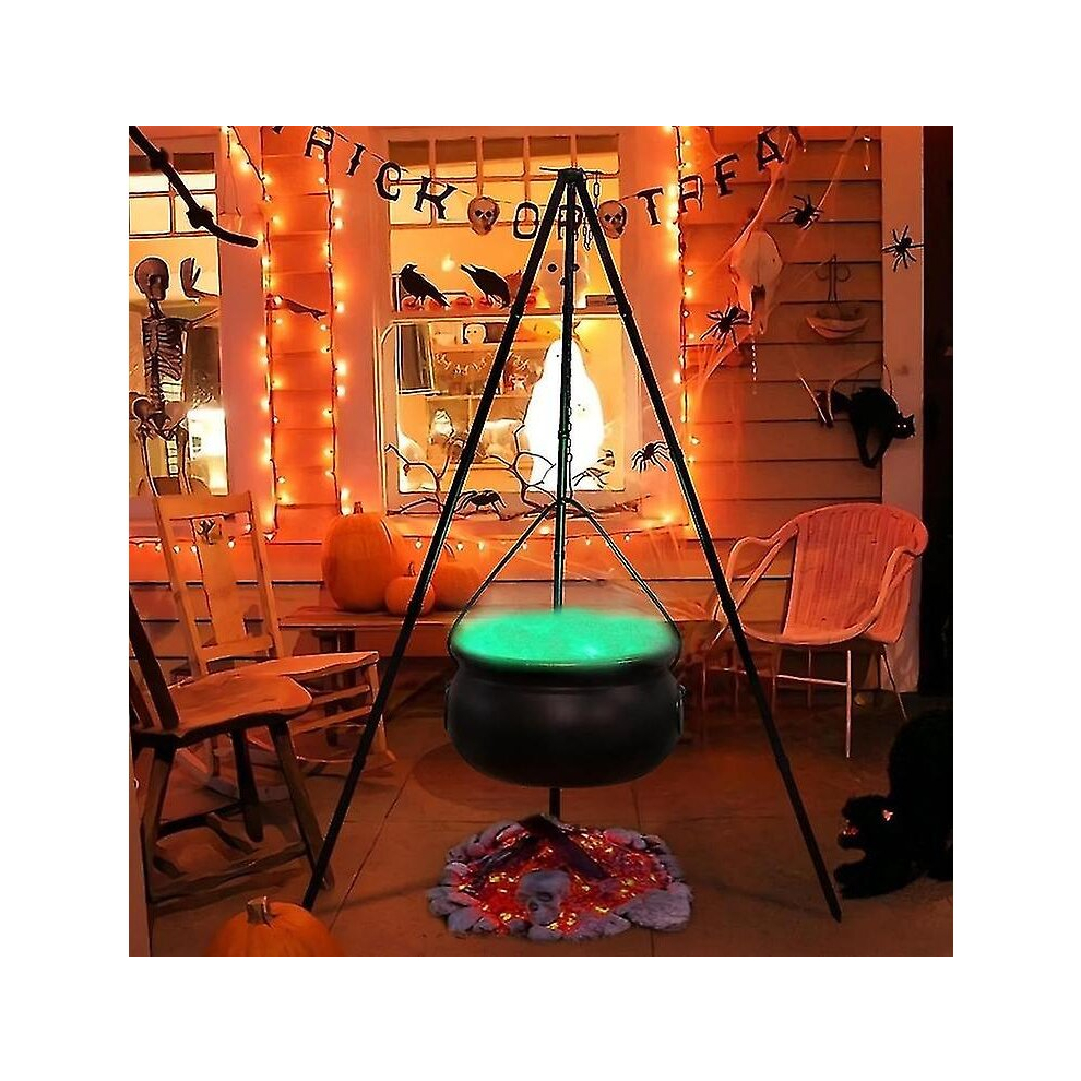 Halloween Large Witches Cauldron On Tripod With Lights
