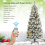 Casart 6 FT Lighted Christmas Tree w/ Snowflakes 9 light modes &Folding Stand 5