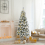 Casart 6 FT Lighted Christmas Tree w/ Snowflakes 9 light modes &Folding Stand 8