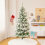 Casart 6 FT Lighted Christmas Tree w/ Snowflakes 9 light modes &Folding Stand 11