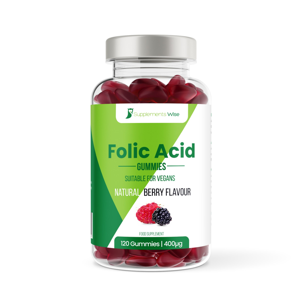 Folic Acid Gummies 120 x 400ug For Pregnancy Health Berry Flavour