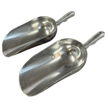 Large Aluminium Scoop Set of 2 – Versatile Potting, Pet Food, Bird Seed & Nuts Scoop with Hang Hole