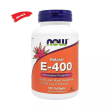Now Natural E-400 Vitamin E Softgel For Antioxidant Protection, Pack of 100's
