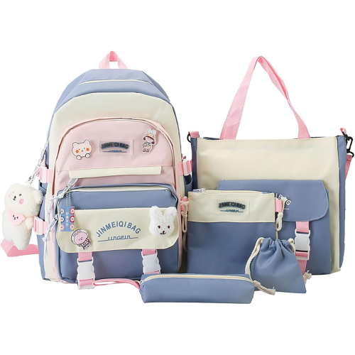 Kawaii backpack set of 5 pieces aesthetic backpack for school teenage ...