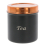 Tea Coffee Sugar Canisters Black Copper 3pc Storage Jars Pots Metal 2