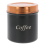 Tea Coffee Sugar Canisters Black Copper 3pc Storage Jars Pots Metal 3