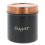 Tea Coffee Sugar Canisters Black Copper 3pc Storage Jars Pots Metal 4