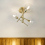 Litecraft Supa Ceiling Light Semi Flush 3 Arm With Shades - Brass 2