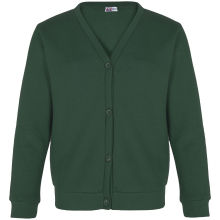 (3-4 Years, Green) Girls School Uniform Fleece Cardigan Sweatshirt