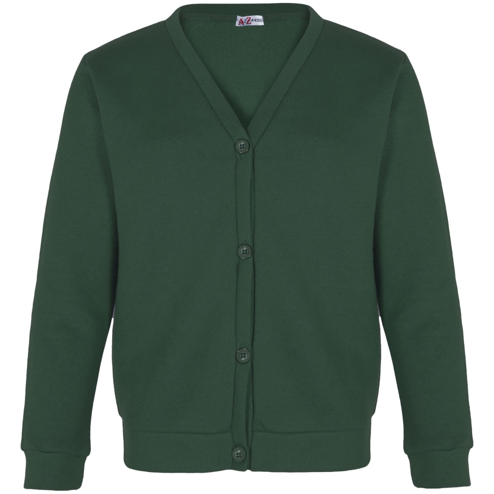 A2zkids (3-4 Years, ) Girls School Uniform Fleece Cardigan Sweatshirt Green