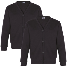 (5-6 Years, Black 2 Pack) Girls School Uniform Fleece Cardigan Sweatshirt