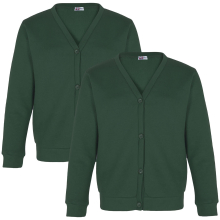 (9-10 Years, Green 2 Pack) Girls School Uniform Fleece Cardigan Sweatshirt
