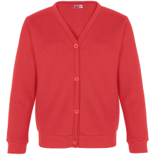 (5-6 Years, Red) Girls School Uniform Fleece Cardigan Sweatshirt