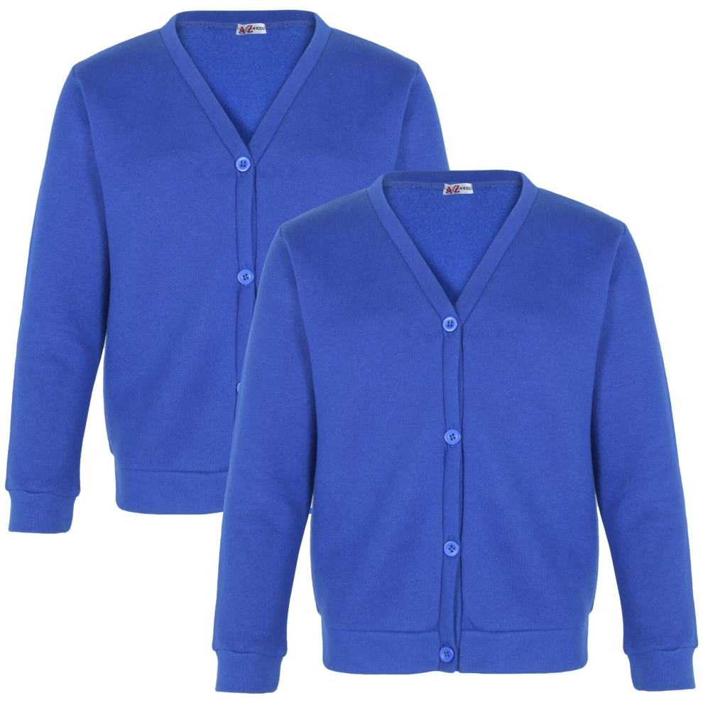 A2zkids (5-6 Years, Royal 2 Pack) Girls School Uniform Fleece Cardigan Sweatshirt