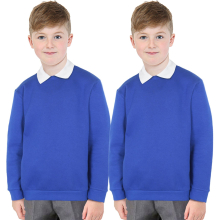 (13-14 Years, Royal 2 Pack) Girls Boys School Uniform 2 Pack Jumper Sweatshirt