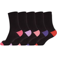 (Pack of 5, Baby Pink/Lilac/Purple/Pink/Red) Ladies Cotton Plain Ankle Pack Of 5 and 3 Socks