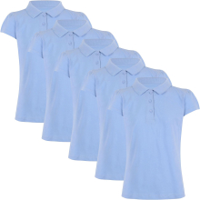 (13-14 Years, Sky Blue 5 Pack) Girls T Shirts Polo Summer Fashion Tank Top Tees
