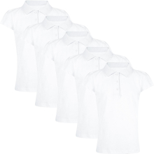 (3-4 Years, White 5 Pack) Girls T Shirts Polo Summer Fashion Tank Top Tees