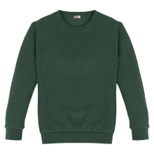(3-4 Years, Green) Girls Boys Plain Jumper Crew Neck Sweatshirt 5-13