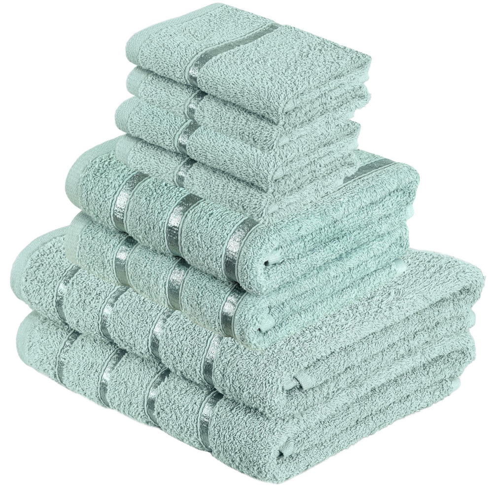 (8 Piece Set, Duck Egg) Luxurious Bath Towel, Hand Towel & Face Towel Sets